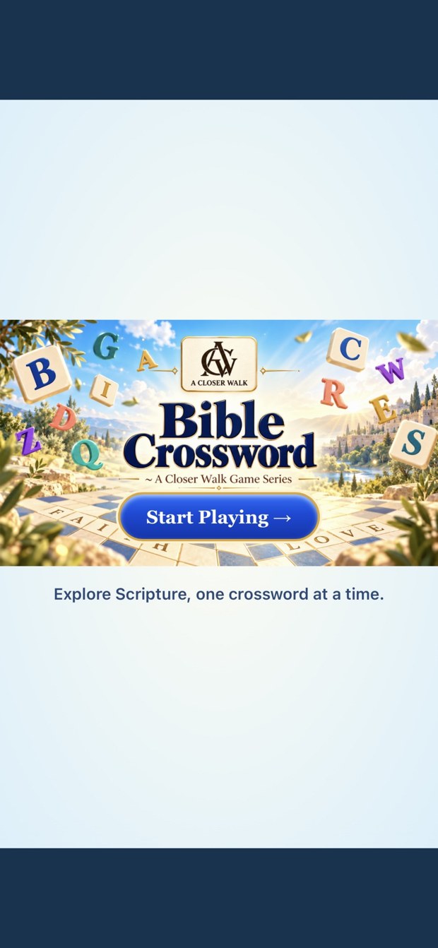 Bible Crossword welcome screen